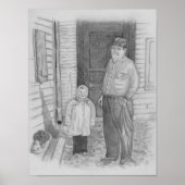 Zeichn von mir und meinem Großvater Poster (Vorne)