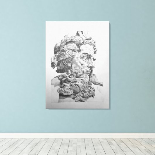 Zeichn von Neptun (Lambert-Sigisbert) Leinwanddruck (Insitu (Holzboden))