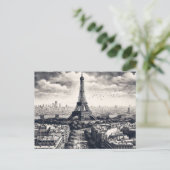 Zeichn von Paris mit dem Eiffelturm Postkarte (Stehend Vorderseite)