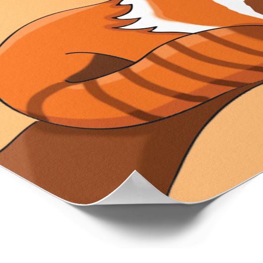 Zeichn von Red Panda in Tree Poster (Ecke)