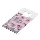 Zeichn von rosa Rosen Geldbeutel Flaschenöffner (Vorderseite Schrägansicht)