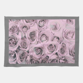 Zeichn von rosa Rosen Geschirrtuch