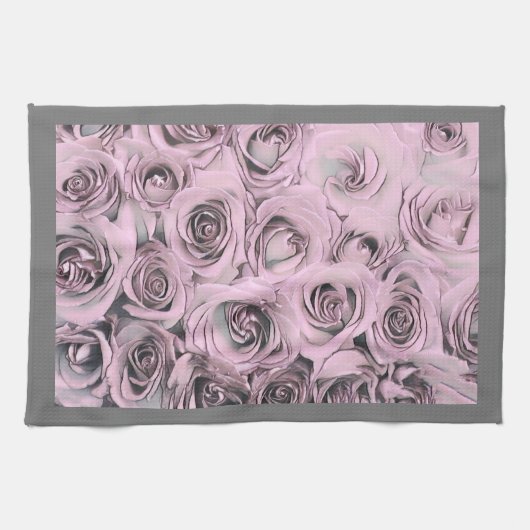 Zeichn von rosa Rosen Geschirrtuch (Horizontal)