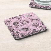 Zeichn von rosa Rosen Getränkeuntersetzer (Linke Seite)