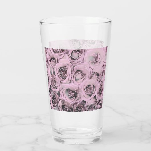 Zeichn von rosa Rosen Glas (Rückseite)