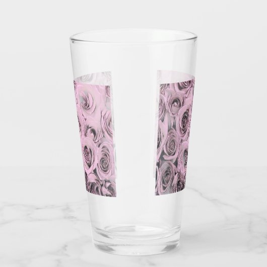 Zeichn von rosa Rosen Glas (Rechts)