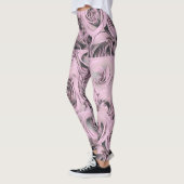 Zeichn von rosa Rosen Leggings (Links)