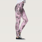 Zeichn von rosa Rosen Leggings (Rechts)