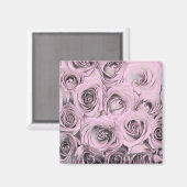 Zeichn von rosa Rosen Magnet (Vorderseite/Rückseite)