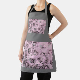 Zeichn von rosa Rosen Schürze