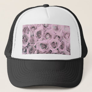 Zeichn von rosa Rosen Truckerkappe
