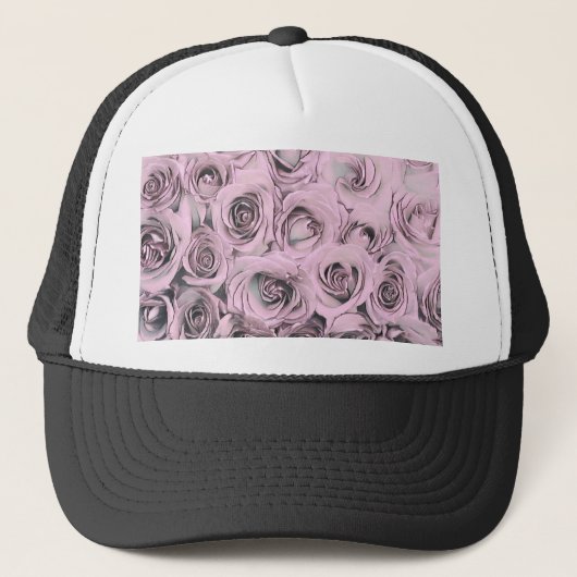 Zeichn von rosa Rosen Truckerkappe (Vorderseite)