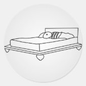 Zeichn von Schlafzimmermöbeln Runder Aufkleber (Vorderseite)