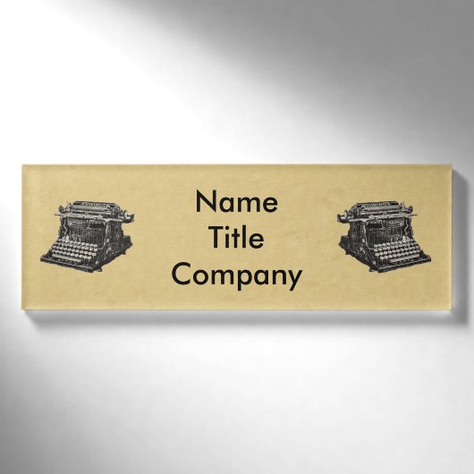 Zeichn von Schreibmaschinen der schwarzen alten Ze Namenschild (Vorderseite)