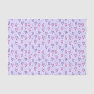 Zeichn von Whimsical Small Hearts Pink Lila Seidenpapier