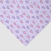 Zeichn von Whimsical Small Hearts Pink Lila Seidenpapier (Ausschnitt)
