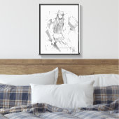 zeichn von zwei Cowboys und einem Cowgirl Leinwanddruck (Insitu (Schlafzimmer))