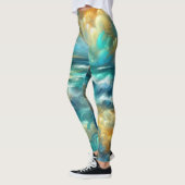 Zeichne Abstrakter Ozean Leggings (Links)