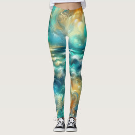 Zeichne Abstrakter Ozean Leggings