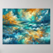 Zeichne Abstrakter Ozean Poster (Vorne)