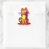 zeichne Cartoon Runder Aufkleber (Tasche)