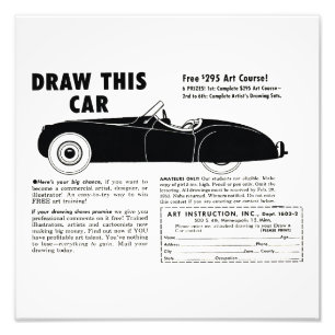 Zeichne mich - Vintage Art School Drawing Contest Fotodruck