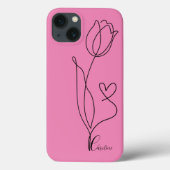 zeichne Rose mit schwarzer Blume personalisiertes Case-Mate iPhone Hülle (Rückseite)