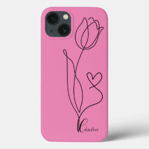 zeichne Rose mit schwarzer Blume personalisiertes  Case-Mate iPhone Hülle