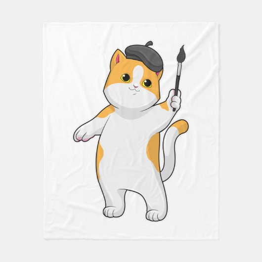 Zeichnen als Maler mit Pinsel Fleecedecke (Vorderseite)