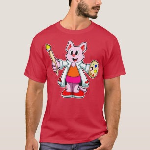 Zeichnen als Maler mit Pinsel T-Shirt
