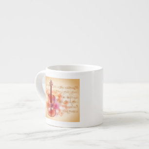 Zeichnen auf Watercolorhintergrund der Violine Espressotasse