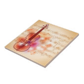 Zeichnen auf Watercolorhintergrund der Violine Fliese (Seite)