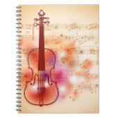 Zeichnen auf Watercolorhintergrund der Violine Notizblock (Vorderseite)