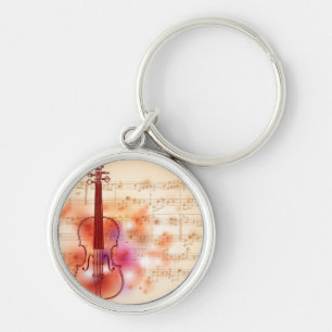 Zeichnen auf Watercolorhintergrund der Violine Schlüsselanhänger