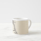 Zeichnen das Gesichts-Antiken-der Franzosen des Espressotasse (Vorderseite Rechts)