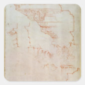 Zeichnen der Architekturdetails Quadratischer Aufkleber (Vorderseite)