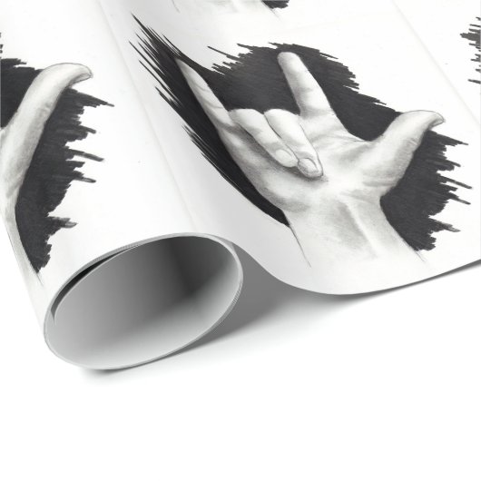 Zeichnen der Hand, Liebe, Zeichen-Sprache Geschenkpapier (Rolleneckpunkt)