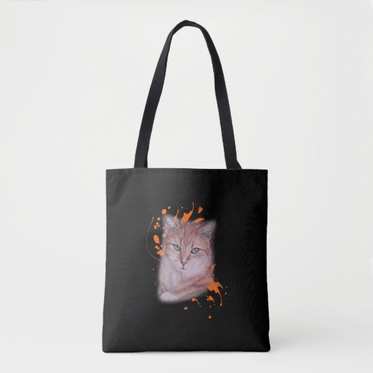 Zeichnen der orange Tabby-Katze und der Tasche (Vorderseite)