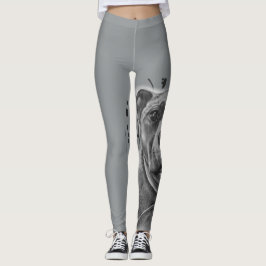 Zeichnen der Pitbull Hundetierkunst auf Farbe Leggings