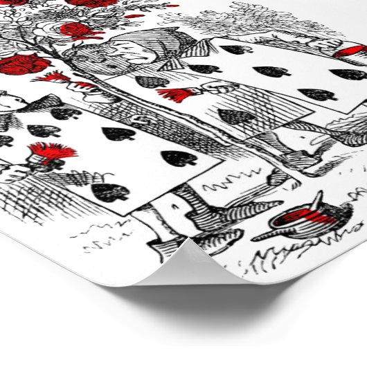 Zeichnen der Rose rot Poster (Ecke)