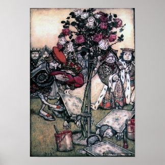 Zeichnen der Rose rot Poster