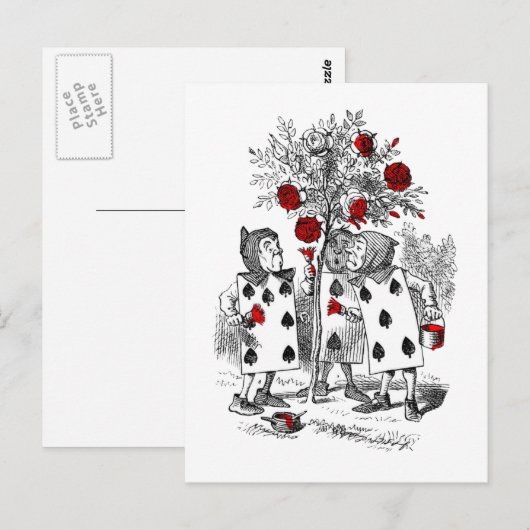 Zeichnen der Rose rot Postkarte (Vorne/Hinten)