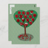 Zeichnen der roten Postkarte der Rose (Vorne/Hinten)