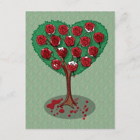 Zeichnen der roten Postkarte der Rose (Vorderseite)