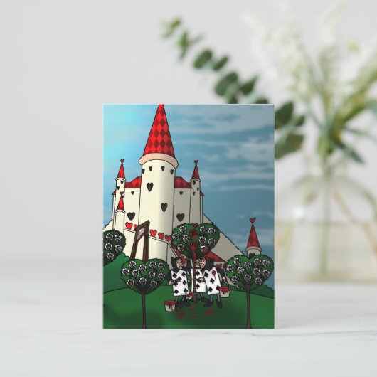 Zeichnen der roten Postkarte der Rose (Stehend Vorderseite)