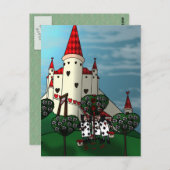 Zeichnen der roten Postkarte der Rose (Vorne/Hinten)