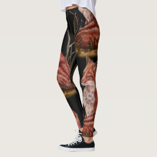 Zeichnen der roter Fox-Tier-Kunst Leggings