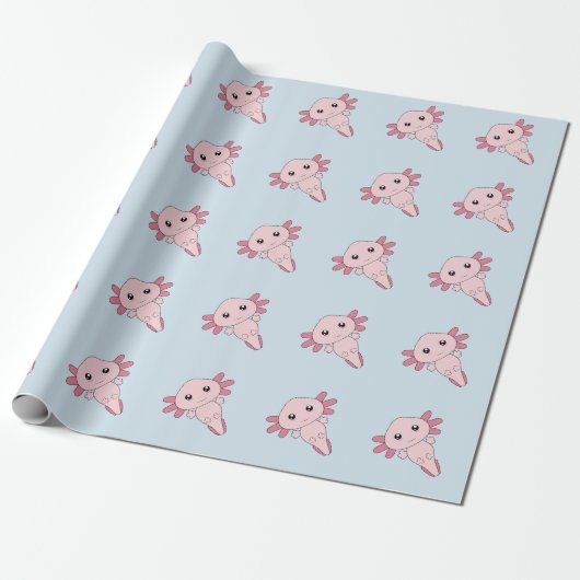Zeichnen des coolen rosa Axolotl Geschenkpapier (Ungerollt)