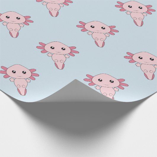 Zeichnen des coolen rosa Axolotl Geschenkpapier (Ecke)