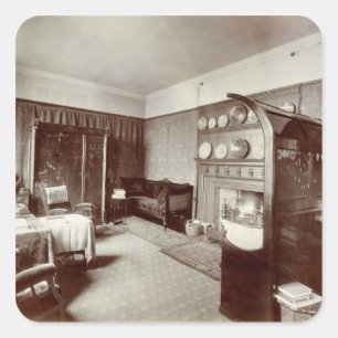 Zeichnen des Raumes, Kelmscott Haus, London, 1896 Quadratischer Aufkleber
